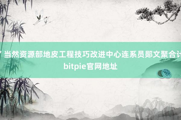 ”当然资源部地皮工程技巧改进中心连系员郧文聚合计bitpie官网地址