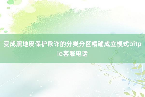 变成黑地皮保护欺诈的分类分区精确成立模式bitpie客服电话