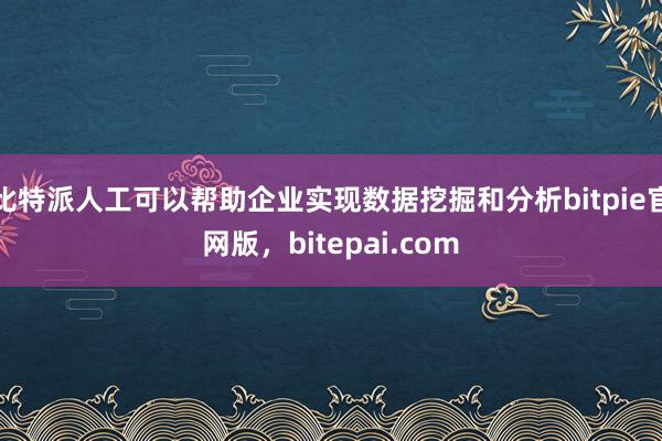 比特派人工可以帮助企业实现数据挖掘和分析bitpie官网版，bitepai.com