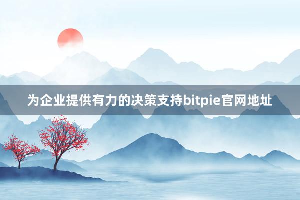 为企业提供有力的决策支持bitpie官网地址