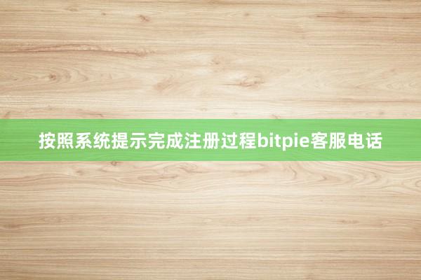 按照系统提示完成注册过程bitpie客服电话