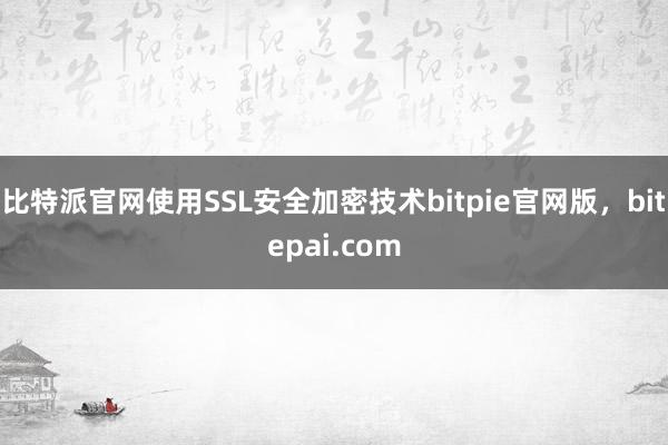 比特派官网使用SSL安全加密技术bitpie官网版，bitepai.com