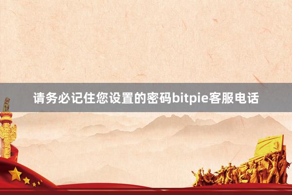 请务必记住您设置的密码bitpie客服电话