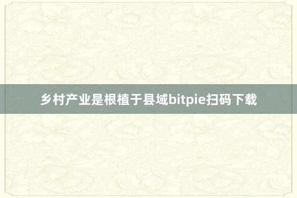 乡村产业是根植于县域bitpie扫码下载