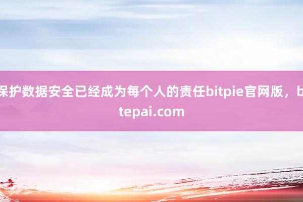 保护数据安全已经成为每个人的责任bitpie官网版，bitepai.com