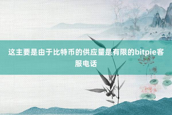 这主要是由于比特币的供应量是有限的bitpie客服电话