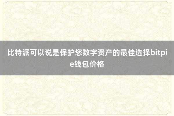 比特派可以说是保护您数字资产的最佳选择bitpie钱包价格