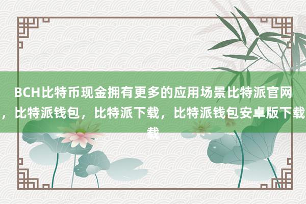 BCH比特币现金拥有更多的应用场景比特派官网，比特派钱包，比特派下载，比特派钱包安卓版下载