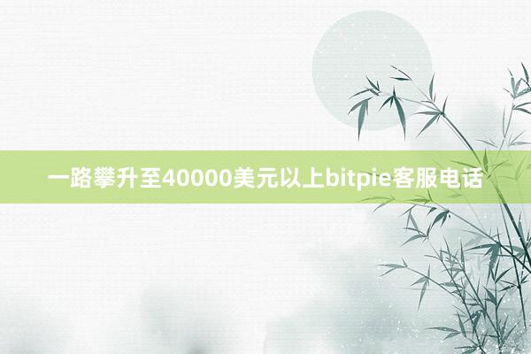 一路攀升至40000美元以上bitpie客服电话