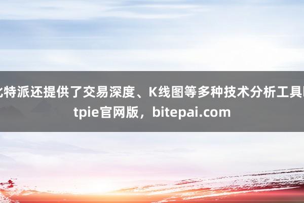 比特派还提供了交易深度、K线图等多种技术分析工具bitpie官网版，bitepai.com