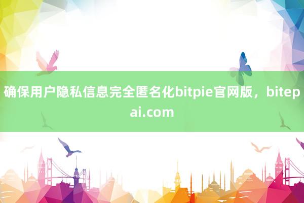 确保用户隐私信息完全匿名化bitpie官网版，bitepai.com